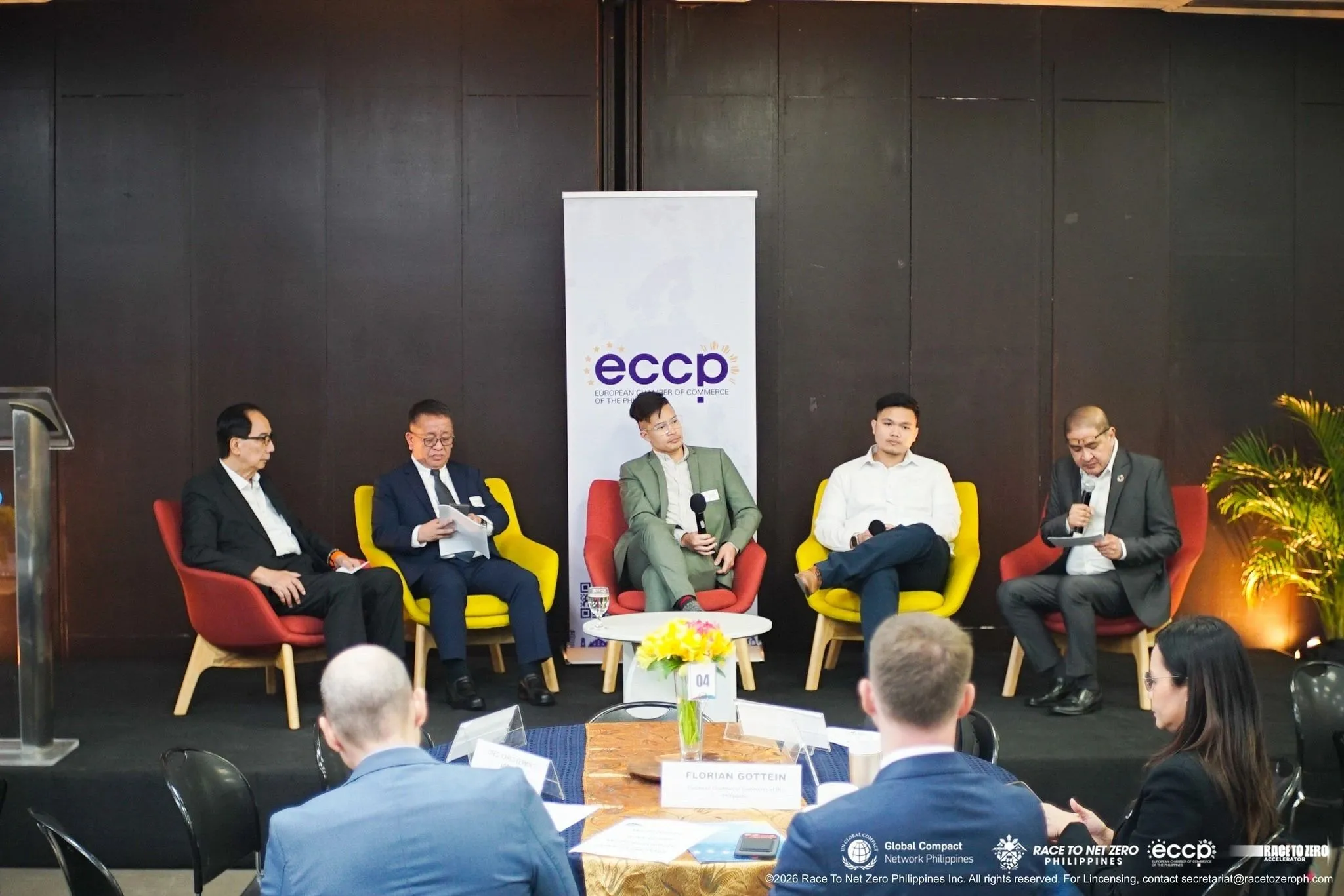 [L to R]: Former DA Secretary William Dar; Hon. Jose Manuel Alba (Joeman Alba), District Representative of Bukidnon and author of the Low Carbon Economy Bill in the House of Representatives; Uynghiem N., CIO, OMTSE and Founder, Earth Sama; Paulo Burro, International Consultant and UNFCCC Roster of Experts; Ludwig Oscuro Federigan, Founder and Chief Strategic Advisor, Young Environmental Forum.