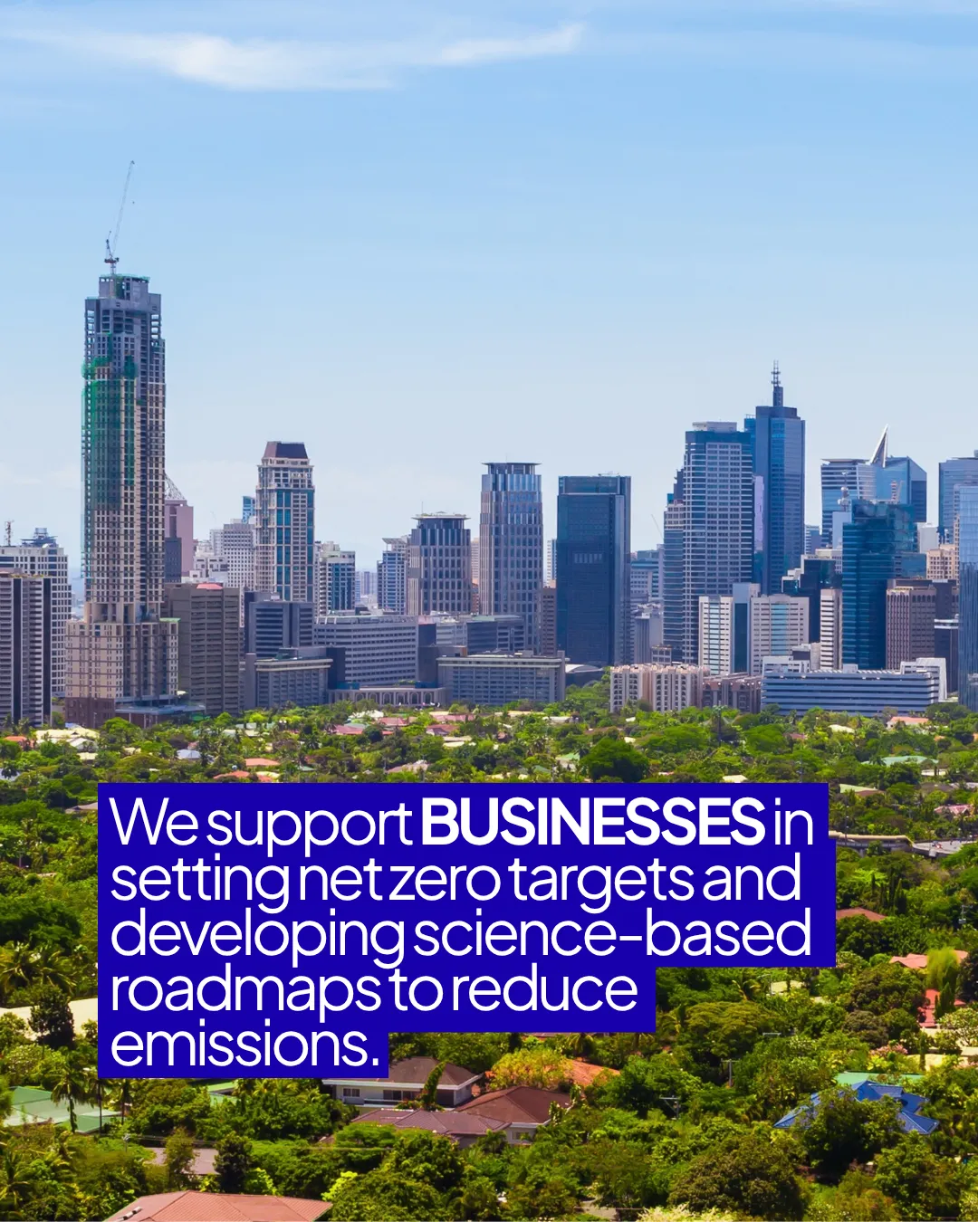 We support businesses in setting net zero targets, developing science-based roadmaps, and taking practical steps to reduce emissions.